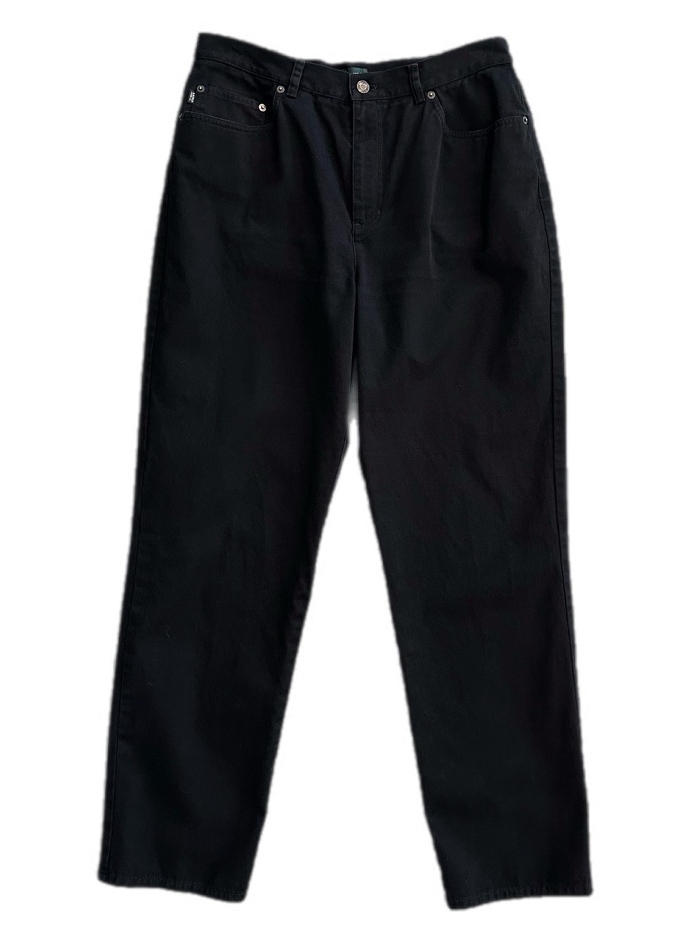 Lauren Jeans Co Ralph Lauren 100% corton Black Straight Leg Chinos Size 14 Y2K